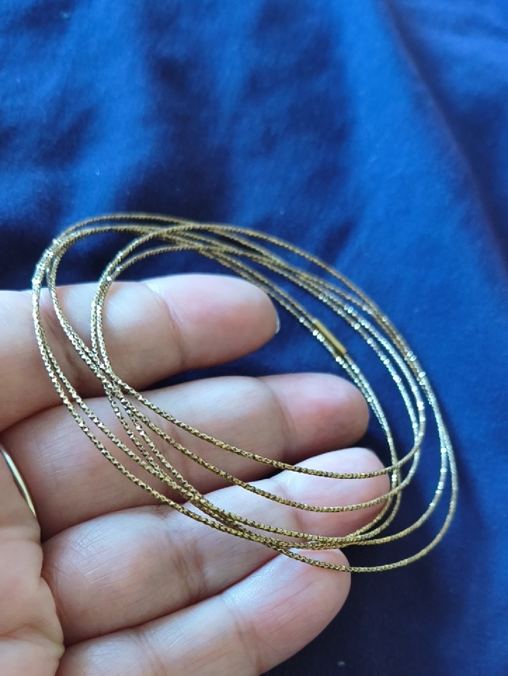 (5) 14K Over Sterling Silver Textured Stacking Bangles. These Are All Connected